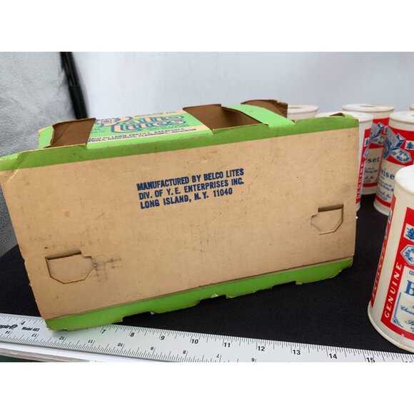 Budweiser 7 Lite Beverage Pak Patio Lites Covers Original Box NO CORD 70's - Picture 8 of 8